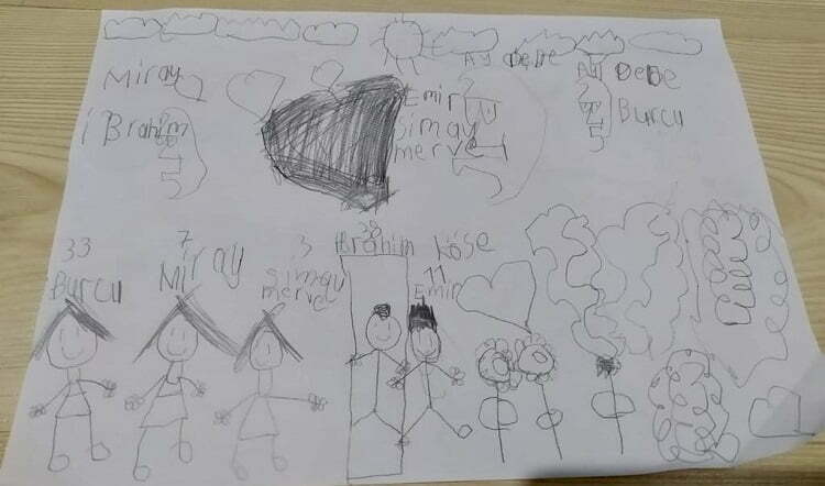 Küçük Miray madenci babasını böyle çizdi