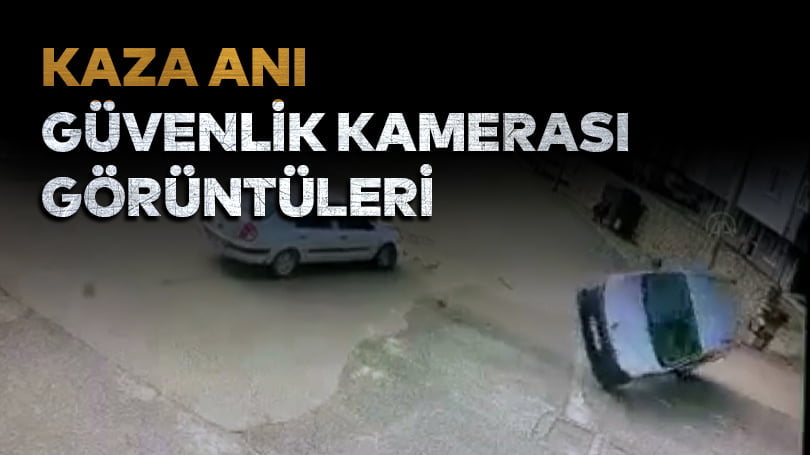 Karabük’te otomobil ile hafif ticari aracın çarpışması güvenlik kamerasında