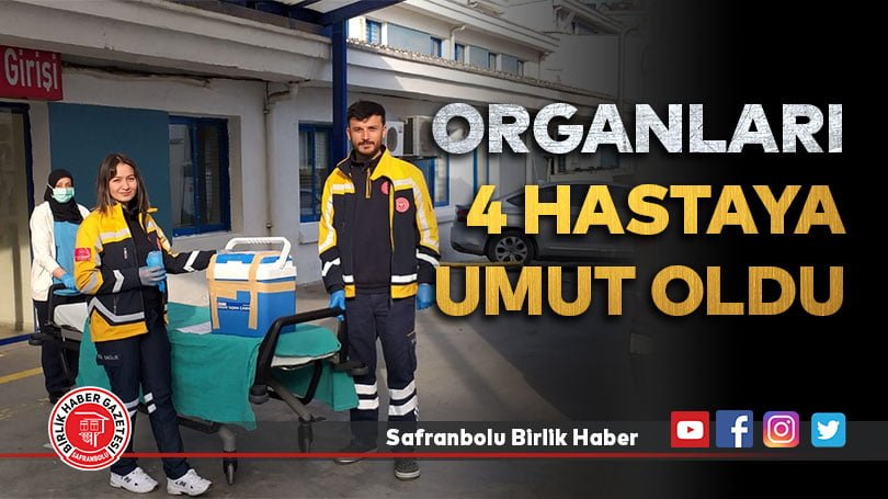 Ordu’da beyin ölümü gerçekleşen kadının organları 4 hastaya umut oldu