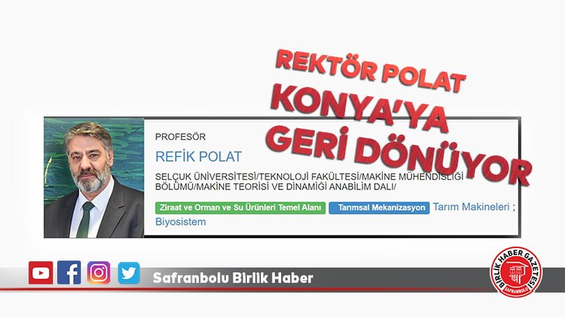 Rektör Polat Konya’ya Geri Dönüyor