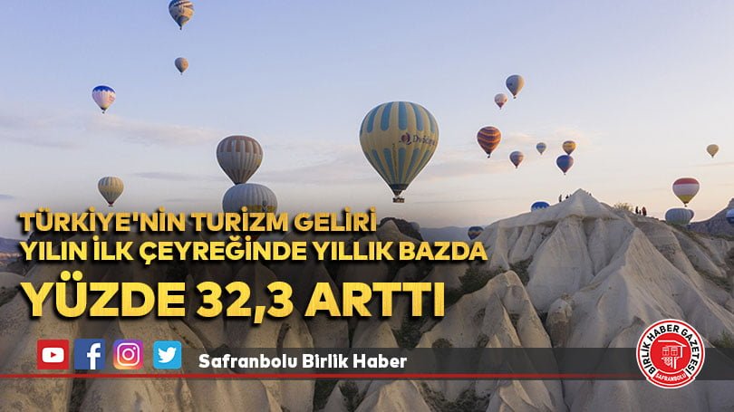 Türkiye’nin turizm geliri yılın ilk çeyreğinde yıllık bazda yüzde 32,3 arttı