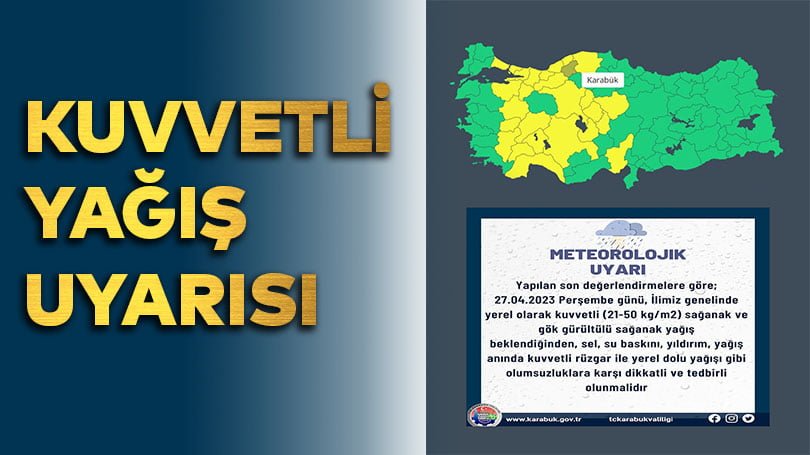 Kuvvetli yağış uyarısı