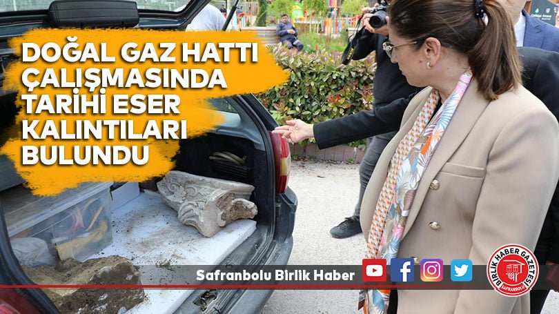 Doğal gaz hattı çalışmasında tarihi eser kalıntıları bulundu