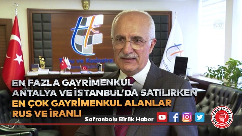 En fazla gayrimenkul Antalya ve İstanbul’da satılırken en çok gayrimenkul alanlar Rus ve İranlı