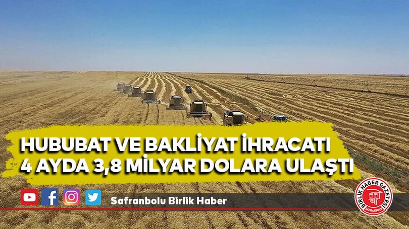 Hububat ve bakliyat ihracatı 4 ayda 3,8 milyar dolara ulaştı