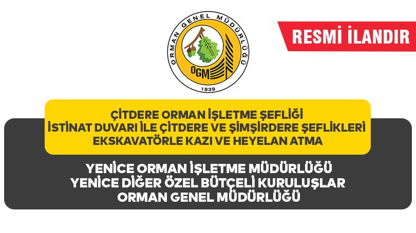 ÇİTDERE ORMAN İŞLETME ŞEFLİĞİ İSTİNAT DUVARI İLE ÇİTDERE VE ŞİMŞİRDERE ŞEFLİKLERİ EKSKAVATÖRLE KAZI VE HEYELAN ATMA