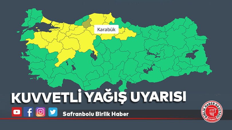 Kuvvetli yağış uyarısı