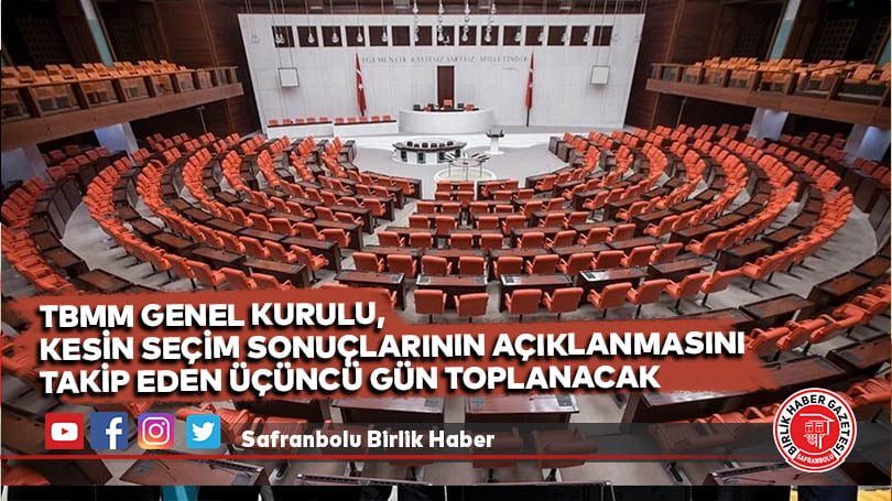TBMM Genel Kurulu, kesin seçim sonuçlarının açıklanmasını takip eden üçüncü gün toplanacak