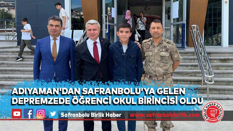 Adıyaman’dan Safranbolu’ya gelen depremzede öğrenci okul birincisi oldu
