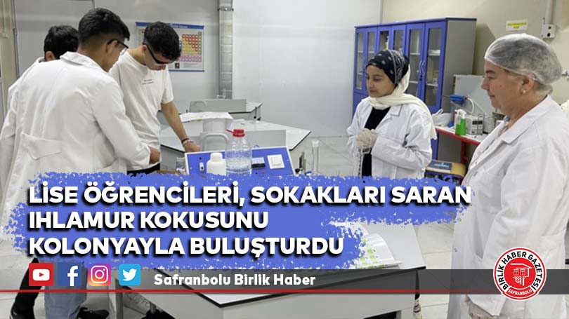 Lise öğrencileri, sokakları saran ıhlamur kokusunu kolonyayla buluşturdu