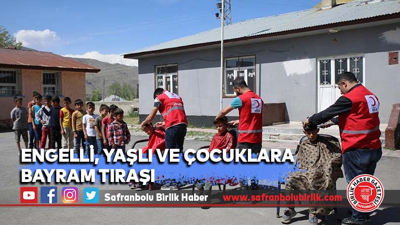 Engelli, yaşlı ve çocuklara bayram tıraşı