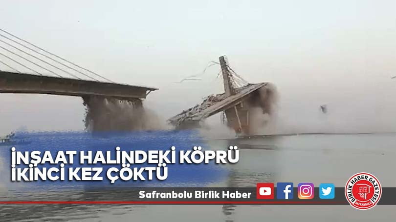 İnşaat halindeki köprü ikinci kez çöktü