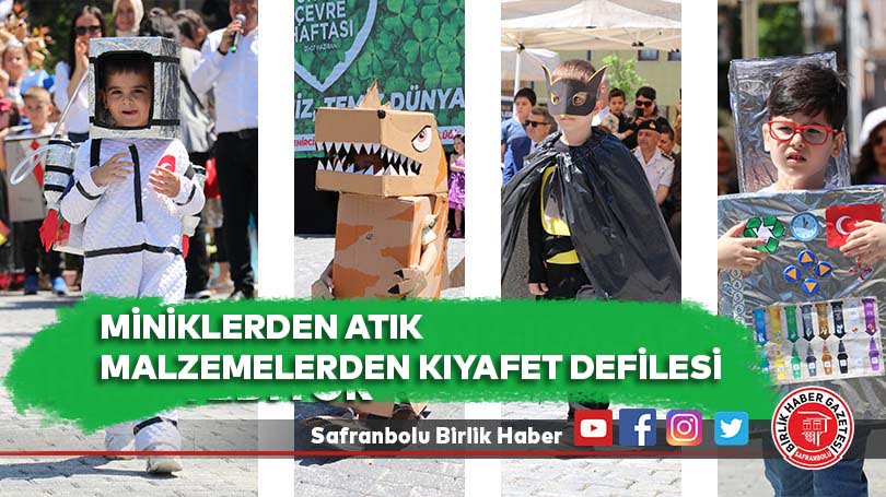 Miniklerden Atık malzemelerden kıyafet Defilesi