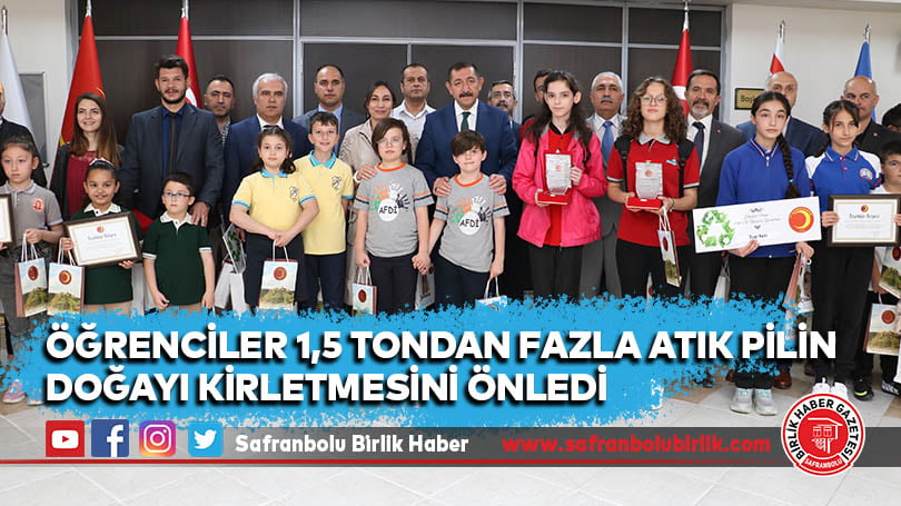 Öğrenciler 1,5 tondan fazla atık pilin doğayı kirletmesini önledi