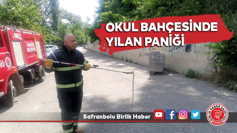 Okul bahçesinde yılan paniği