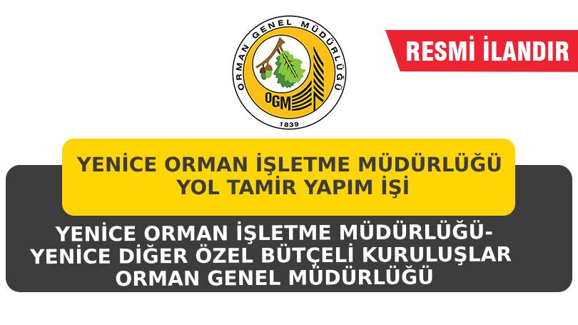 YENİCE ORMAN İŞLETME MÜDÜRLÜĞÜ YOL TAMİR YAPIM İŞİ