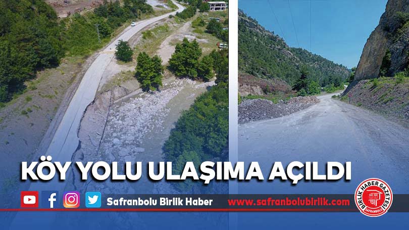 Köy yolu ulaşıma açıldı