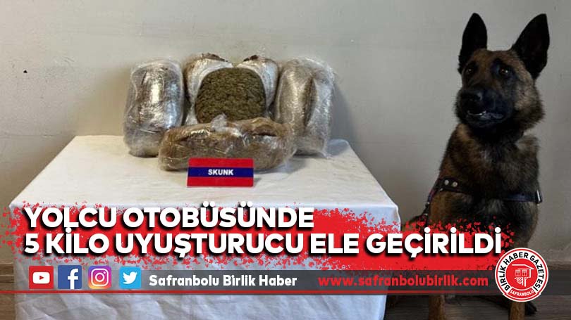 Yolcu otobüsünde 5 kilo uyuşturucu ele geçirildi