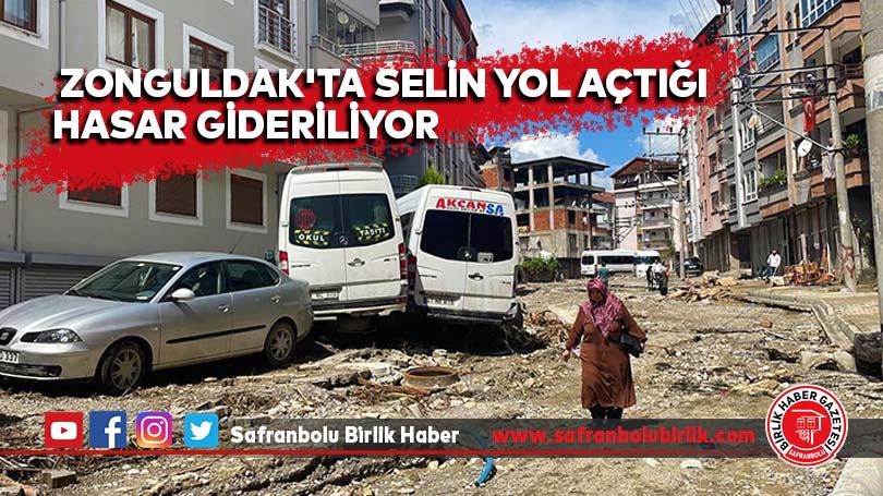 Zonguldak’ta selin yol açtığı hasar gideriliyor