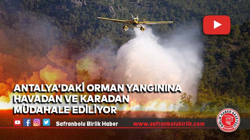 Antalya’daki orman yangınına havadan ve karadan müdahale ediliyor