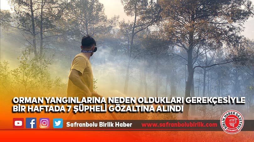Orman yangınlarına neden oldukları gerekçesiyle bir haftada 7 şüpheli gözaltına alındı