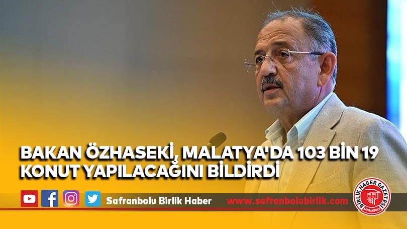 Bakan Özhaseki, Malatya’da 103 bin 19 konut yapılacağını bildirdi