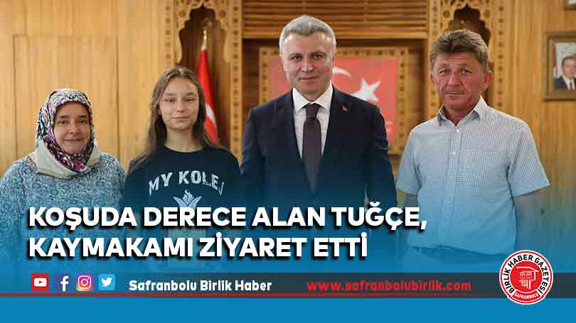 Koşuda Derece Alan Tuğçe, Kaymakamı Ziyaret etti
