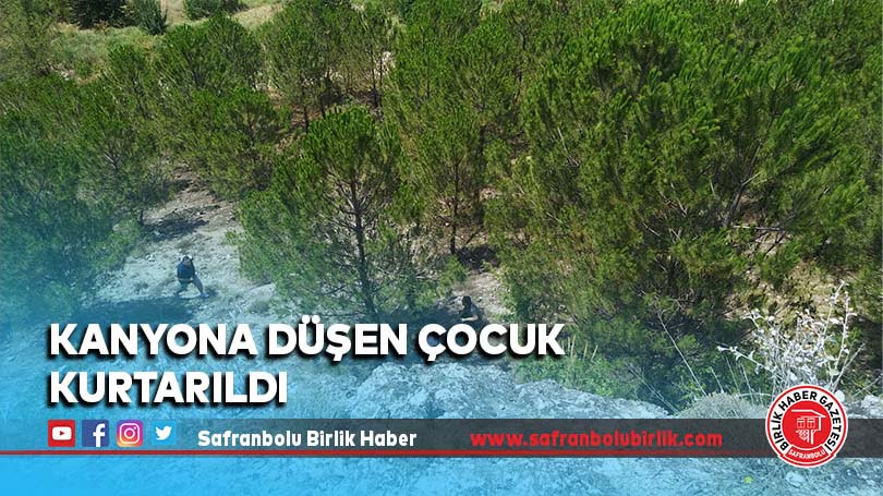 Kanyona düşen çocuk kurtarıldı