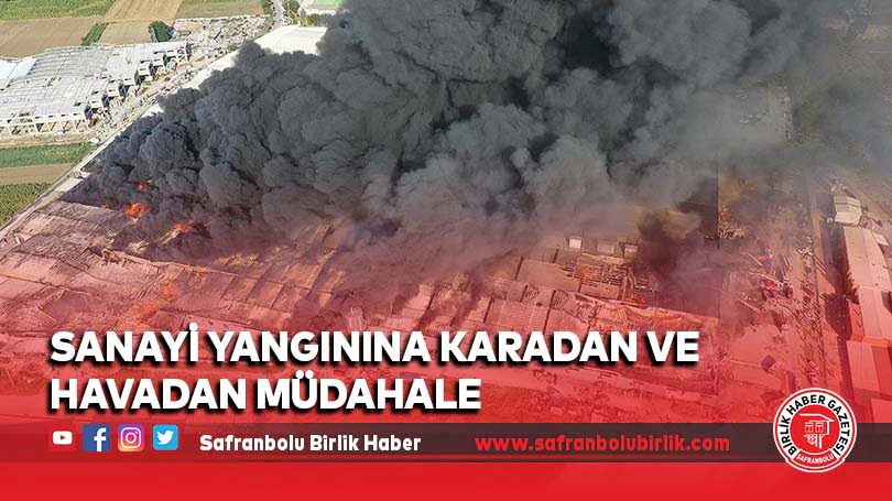 Bursa’da sanayi bölgesindeki yangına havadan ve karadan müdahale ediliyor