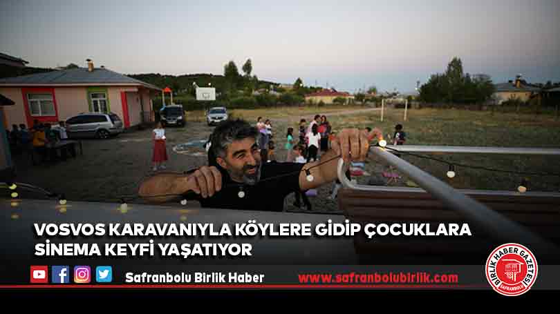 Vosvos karavanıyla köylere gidip çocuklara sinema keyfi yaşatıyor