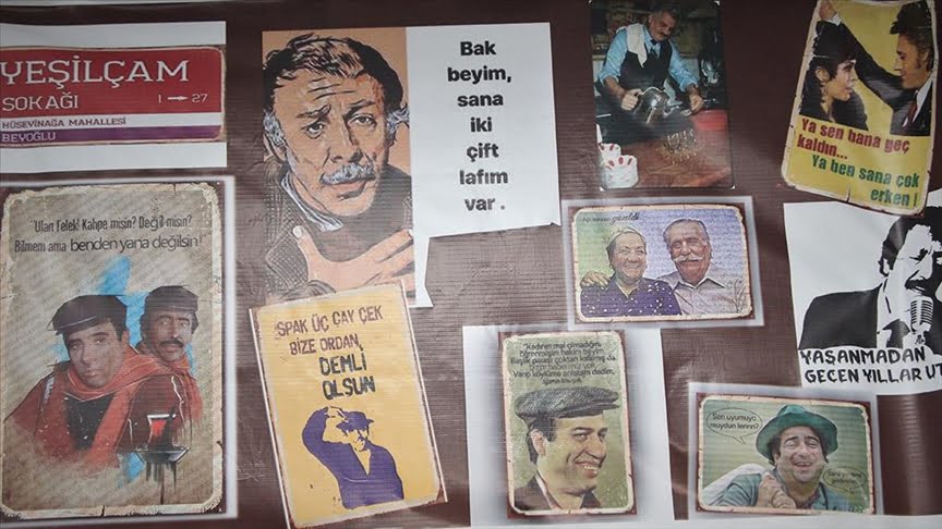Yeşilçam afişleriyle çay ocağında nostalji yaşatıyor