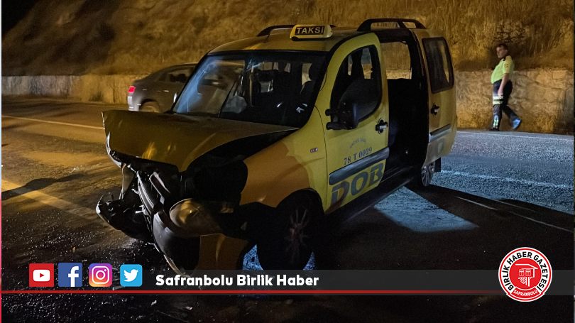 Otomobil ile ticari taksi çarpıştı, 3 yaralı