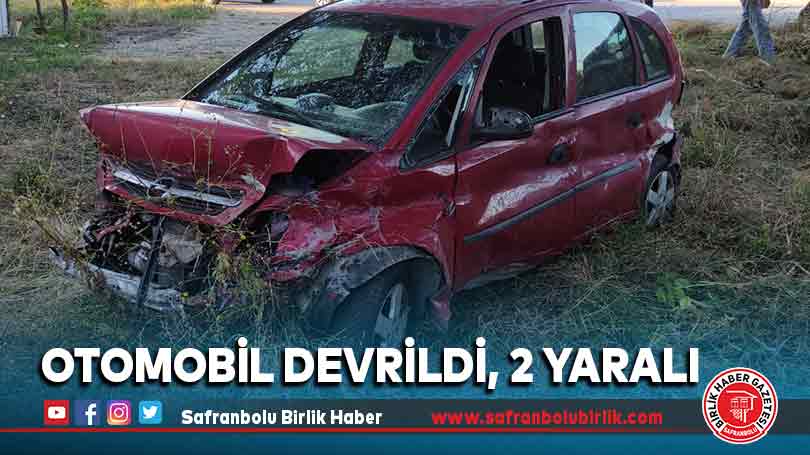 Şarampole devrilen otomobildeki 2 kişi yaralandı