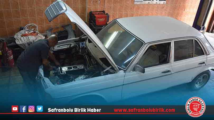 Trabzonlu usta 45 yıldır aynı marka otomobilleri tamir ediyor