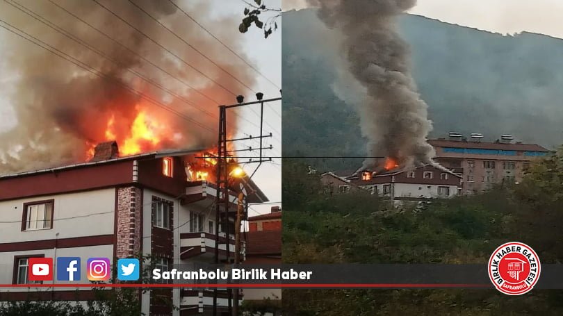 Çatı yangını paniğe neden oldu