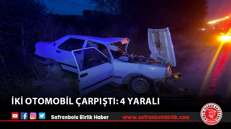 İki otomobil çarpıştı: 4 yaralı