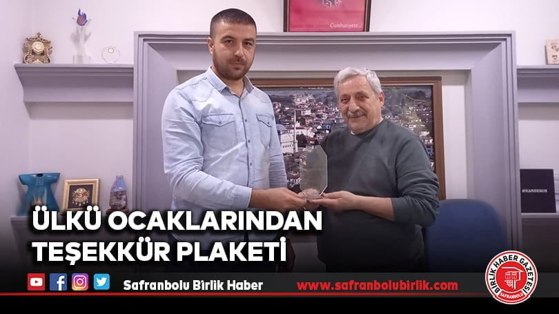 Ülkü Ocaklarından Teşekkür Plaketi