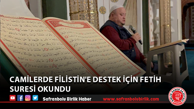 Camilerde Filistin’e destek için Fetih Suresi okundu