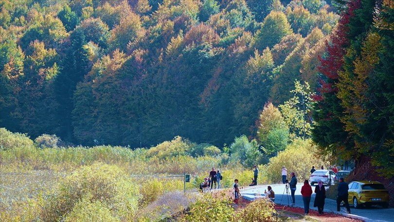 Abant’ta sonbahar renkleri hakim oldu
