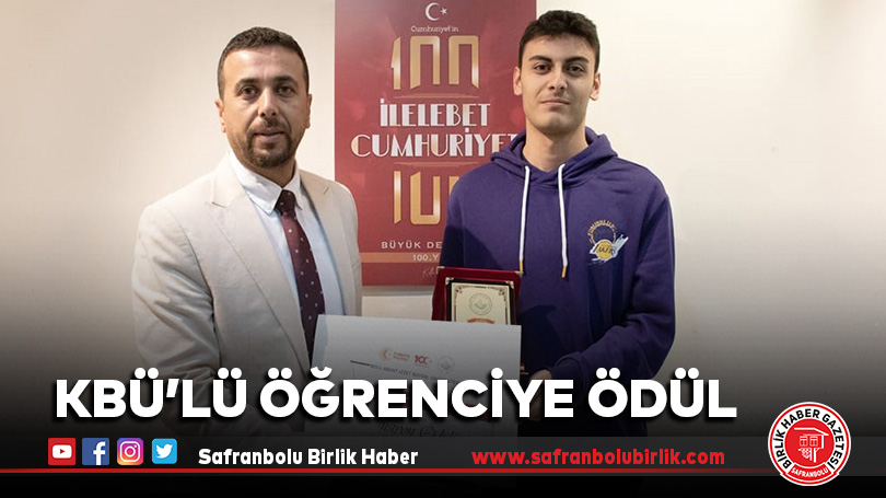KBÜ’lü öğrenciye ödül