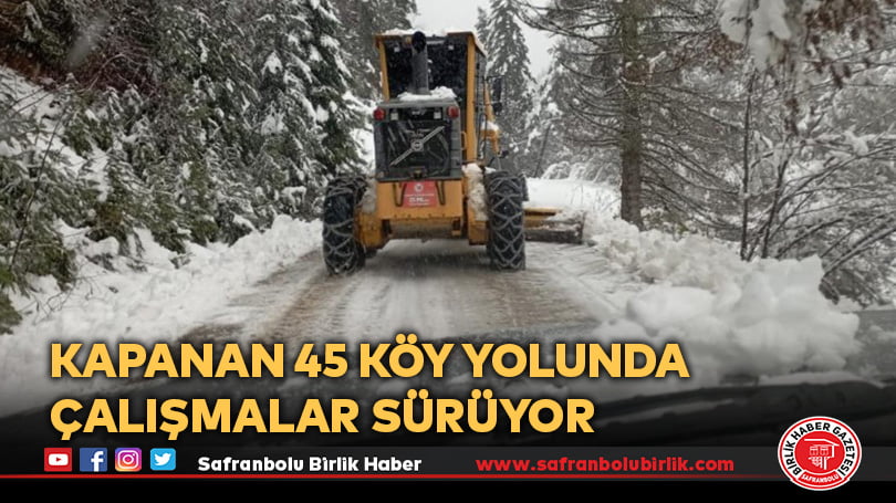 Kar sebebiyle kapanan 45 köy yolunda çalışmalar sürüyor