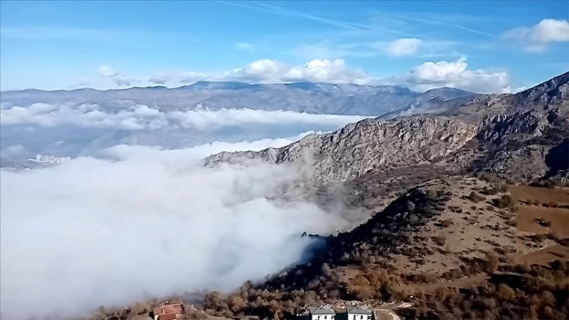 Amasya’yı kaplayan sis güzel görüntü oluşturdu