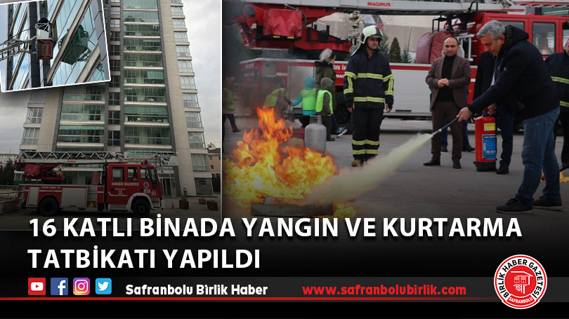 16 katlı binada yangın ve kurtarma tatbikatı yapıldı