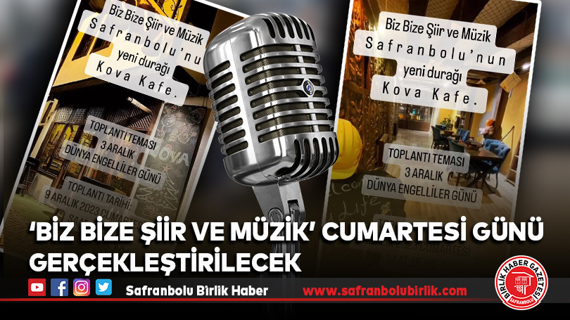 ‘Biz Bize Şiir ve Müzik’ Cumartesi günü gerçekleştirilecek