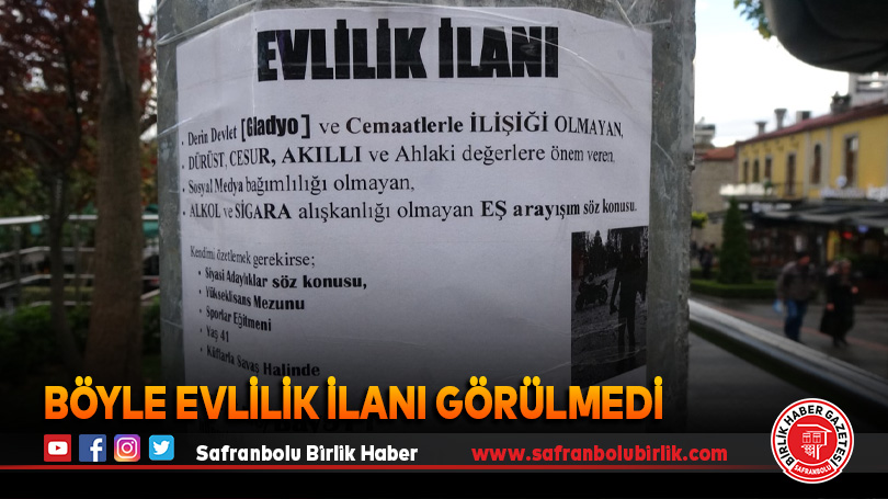 Böyle evlilik ilanı görülmedi