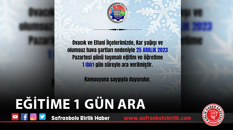 Ovacık ve Eflani’de eğitime kar engeli