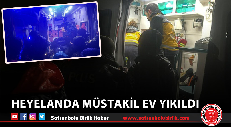Heyelanda müstakil ev yıkıldı