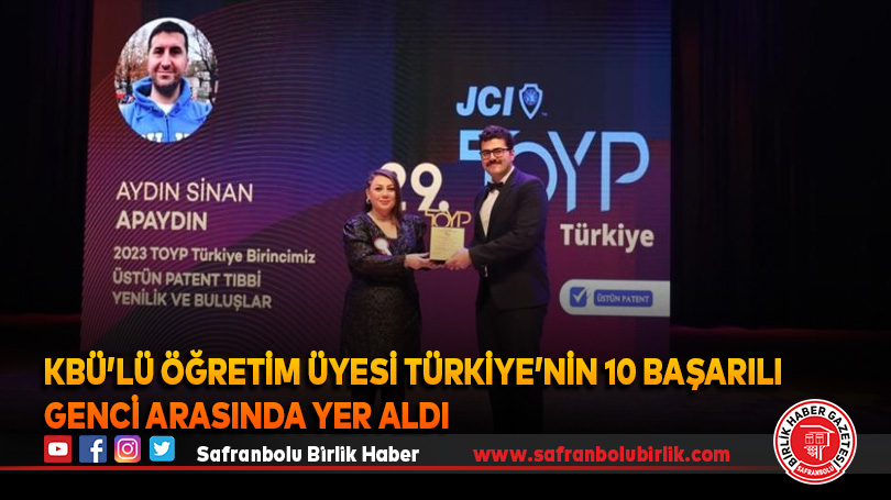 KBÜ’lü öğretim üyesi Türkiye’nin 10 başarılı genci arasında yer aldı