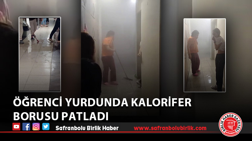 Öğrenci yurdunda kalorifer borusu patladı