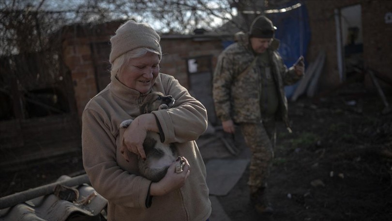 Savaşın yok ettiği mahalledeki evcil hayvanlara sahip çıktı